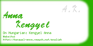 anna kengyel business card